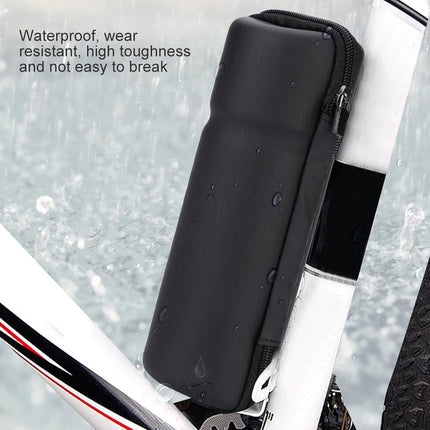 Bicycle frame bag - 23 x 9 cm - Rigid, waterproof, lightweight, wear-resistant, strong and unbreakable material - Can be used as a portable repair kit - Water bottle bag (black).
