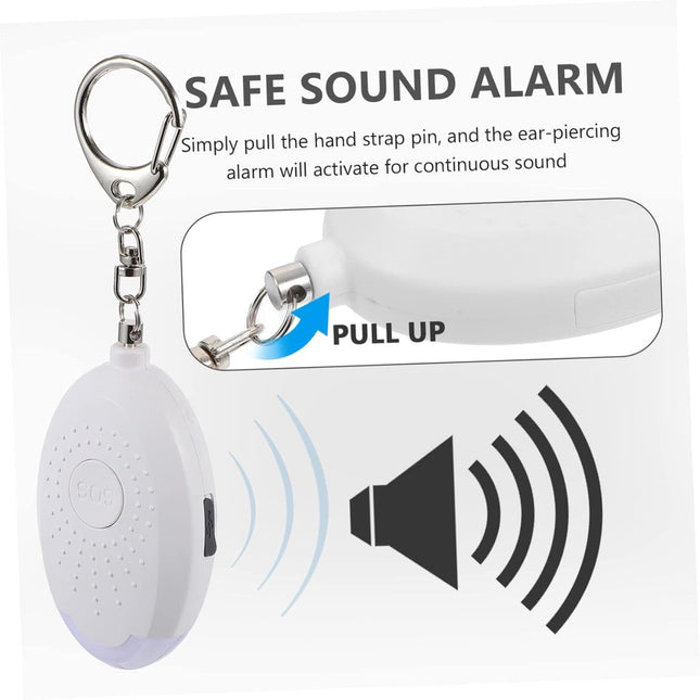 Alarm - Personal Alarm - Alarm Keychain - Powerful SOS Siren Button for Women - Anti-kit - Compact and User-Friendly Keychain Alarm with LED Light (White).