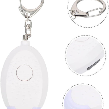 Alarm - Personal Alarm - Alarm Keychain - Powerful SOS Siren Button for Women - Anti-kit - Compact and User-Friendly Keychain Alarm with LED Light (White).