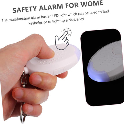 Alarm - Personal Alarm - Alarm Keychain - Powerful SOS Siren Button for Women - Anti-kit - Compact and User-Friendly Keychain Alarm with LED Light (White).
