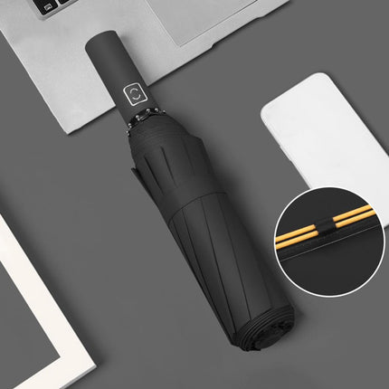 Parasol - Folding Storm Umbrella - Large Umbrella - 105cm Extendable - Large Folding Umbrella with 24 Self-Expanding Ribs - Folding Storm Umbrella - Storm Resistant up to 100km/h - Black.