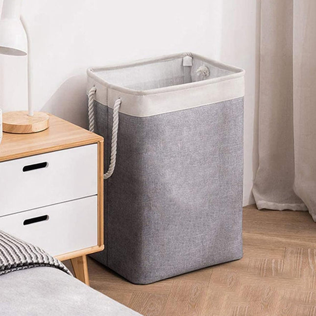 Collapsible laundry basket with lid, leak-proof and foldable bin, with removable bag, large capacity, storage bag, for dorm room, bedroom, bathroom, clothes and toys, brown.