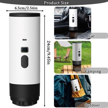 Coffee maker - Coffee machines - Portable coffee maker - 3-in-1 coffee maker - Portable electric espresso machine - Coffee maker for travel, camping, car, camper van, suitable (Wit).