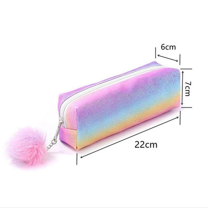Pencil case - Pencil case for boys - Pencil case for girls - School pencil cases - School supplies - Large capacity rainbow glitter pencil case - Student desk storage box.