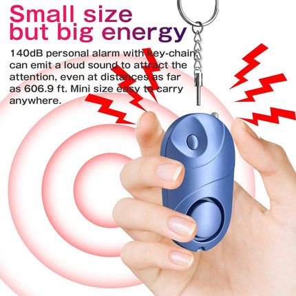 Panic Alarm - Personal Alarm - Personal Pocket Alarm - Keychain Siren - Safe Audible Personal Security Alarm - 130 dB with LED Light - For Children, Women and the Elderly (Black).