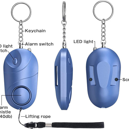Panic Alarm - Personal Alarm - Personal Pocket Alarm - Keychain Siren - Safe Audible Personal Security Alarm - 130 dB with LED Light - For Children, Women and the Elderly (Black).