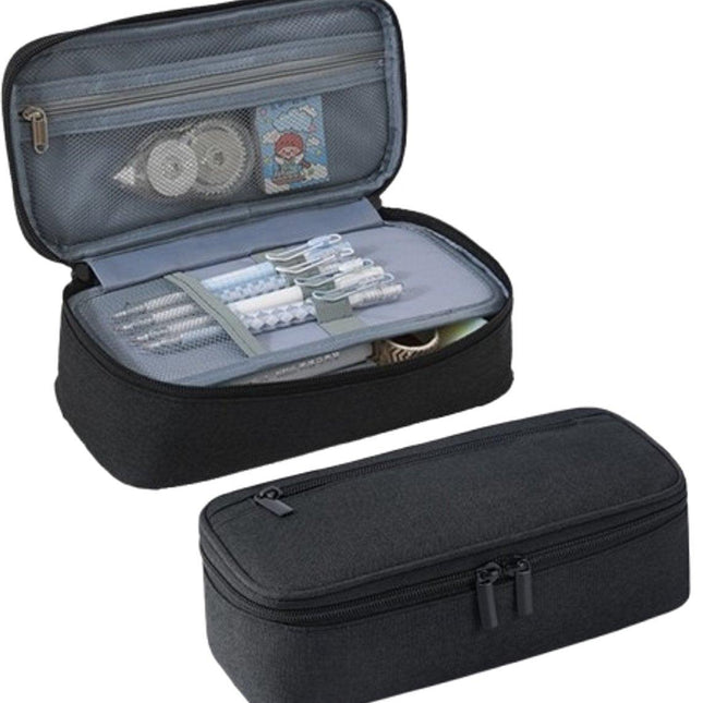 Large capacity pencil case, suitable for teenagers and adults, attractive black pencil case, unisex pencil case.