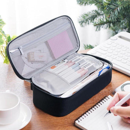 Large capacity pencil case, suitable for teenagers and adults, attractive black pencil case, unisex pencil case.