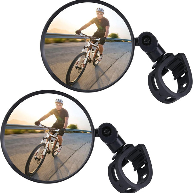 Bicycle mirror - 2 adjustable and 360° rotating wide-angle mirrors - HD nylon resin mirrors - For handlebars from 15 to 35 mm - Bicycle accessories for all types of bicycles
