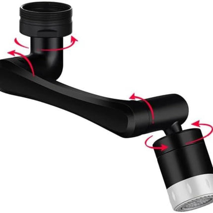 1440° Rotating Faucet - Faucet - Faucet Fitting - Faucet Head - Stainless Steel - Aerator - Rotating - Extension - Water Saving - Kitchen Faucet - Bathroom Faucet - Swivel - Dishwasher - Black.
