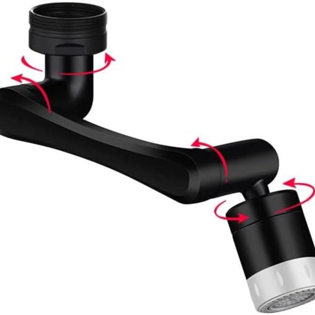 1440° Rotating Faucet - Faucet - Faucet Fitting - Faucet Head - Stainless Steel - Aerator - Rotating - Extension - Water Saving - Kitchen Faucet - Bathroom Faucet - Swivel - Dishwasher - Black.