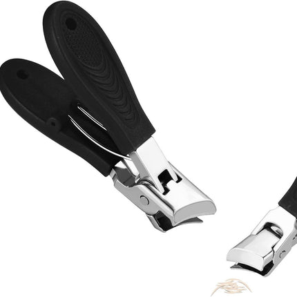 Wide nail clippers 78 x 19 cm - Anti-splash angled nail clippers with wide opening - Nail clippers for hands and feet - Pedicure and manicure tool for men and women (Black).