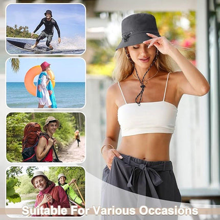 Sun hat - Fishing hat - Foldable fishing hat for women and men - UPF 50+ sun protection and waterproofing - Unisex summer hat - Hiking and rain hat - 54-58 cm.