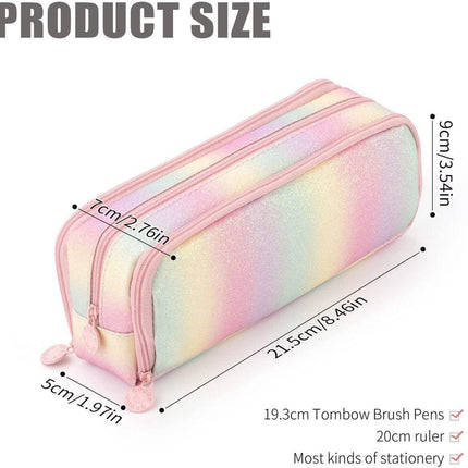 Pencil Case - Large Pencil Case - Boy's Pencil Case - Girl's Pencil Case - School Pencil Cases - School Supplies - with 3 Compartments - for Girls and Boys - Office - Makeup Gift.