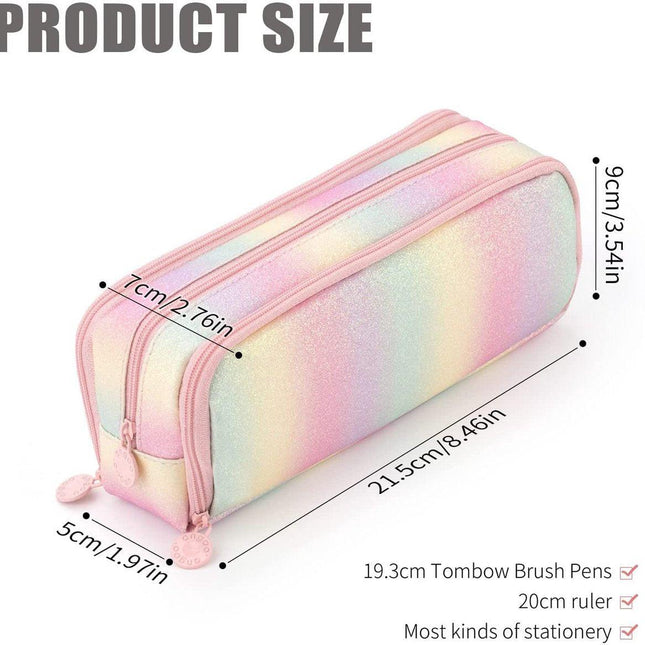 Pencil Case - Large Pencil Case - Boy's Pencil Case - Girl's Pencil Case - School Pencil Cases - School Supplies - with 3 Compartments - for Girls and Boys - Office - Makeup Gift.