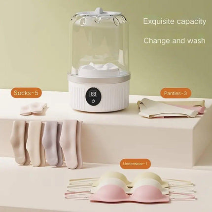 Mini Washing Machine - Underwear Washing Machine - Portable Underwear Washing Machine - Powerful Stain Removal - Compact Design - Portable and Compact - For Baby Clothes, Socks and Underwear.