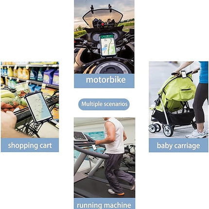 Phone holder for bicycles and motorcycles with GPS/maps/music - Made of durable, non-slip silicone - Removable bicycle phone holder - For handlebars, compatible with 99% of 4.5 to 6.1-inch mobile phones.