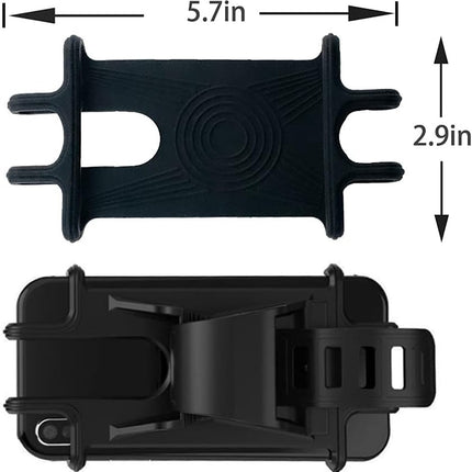Phone holder for bicycles and motorcycles with GPS/maps/music - Made of durable, non-slip silicone - Removable bicycle phone holder - For handlebars, compatible with 99% of 4.5 to 6.1-inch mobile phones.