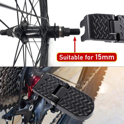Rear bicycle pedals - Bicycle pedals - pedal - aluminum bicycle pedals - non-slip electric bicycle pedals - folding pedals - for electric bikes, mountain bikes, folding bikes - 15 mm U-slot - black.