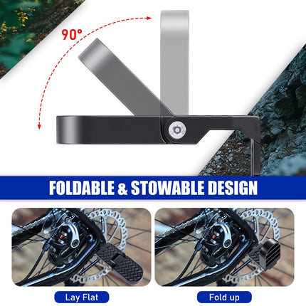 Rear bicycle pedals - Bicycle pedals - pedal - aluminum bicycle pedals - non-slip electric bicycle pedals - folding pedals - for electric bikes, mountain bikes, folding bikes - 15 mm U-slot - black.