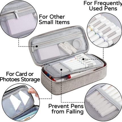 Large capacity pencil case, storage case, high-value, large capacity pencil case, stationery storage, makeup bag, office supplies, gray.