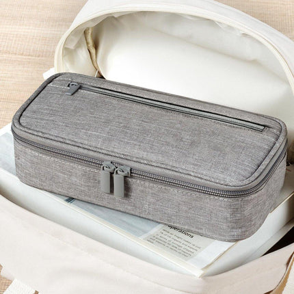 Large capacity pencil case, storage case, high-value, large capacity pencil case, stationery storage, makeup bag, office supplies, gray.
