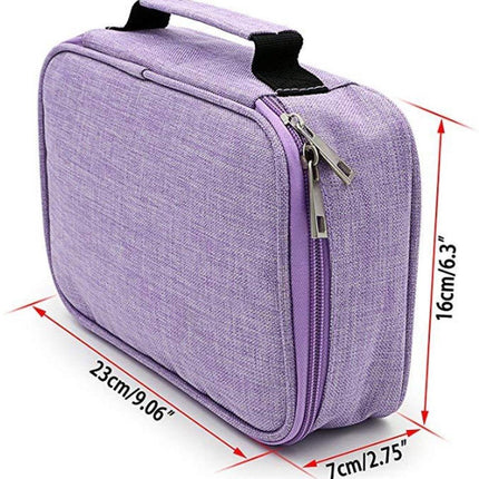 AMGOMH 72-slot pencil case, large capacity, student stationery, colored pencils, with inner pocket for small gadgets (purple).