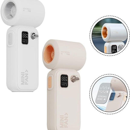 Fan - Small fan - Lightweight portable fan with intelligent airflow control and 3600 mAh battery for cooling anytime (Apricot).