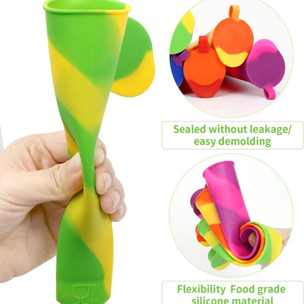 Ice Pop Mold - Ice Pop Mold - Set of 6 Ice Pops - Ice Pop Mold with Lid - Silicone Ice Pop Mold - Reusable Ice Pop Mold for Kids - BPA Free.