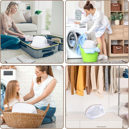 Laundry bag - Packing cubes - Laundry net - Women's shoe bag - Laundry bags with zipper - Compression zippered storage cubes - Reusable - 2 pieces - Shoe protector - Clothes.
