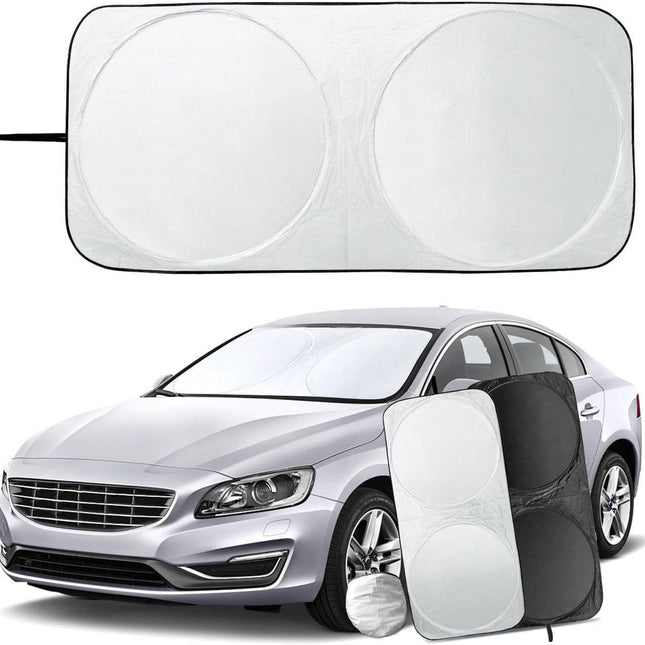 Car accessories - Car sunshade - Car sunshade - Car windshield sunshade - Universal car windshield sunshade - Foldable - UV resistant - Fits most vehicles (150 x 70 cm).