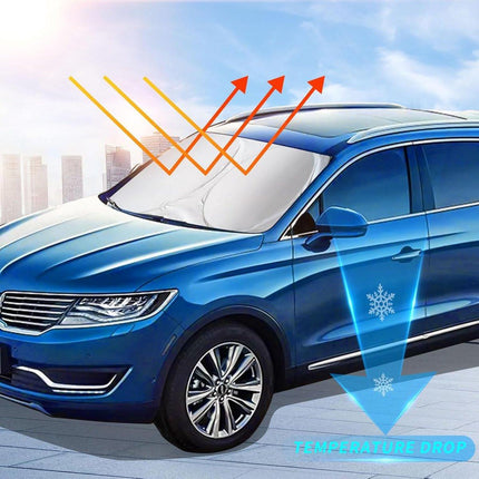 Car accessories - Car sunshade - Car sunshade - Car windshield sunshade - Universal car windshield sunshade - Foldable - UV resistant - Fits most vehicles (150 x 70 cm).