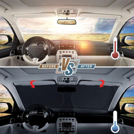 Car accessories - Car sunshade - Car sunshade - Car windshield sunshade - Universal car windshield sunshade - Foldable - UV resistant - Fits most vehicles (150 x 70 cm).