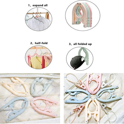 Hangers - Plastic Hangers - Set of 16 foldable plastic travel hangers - Space-saving and non-slip hangers - Multifunctional travel accessory - Suitable for home, hotel, travel and camping.