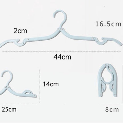 Hangers - Plastic Hangers - Set of 16 foldable plastic travel hangers - Space-saving and non-slip hangers - Multifunctional travel accessory - Suitable for home, hotel, travel and camping.