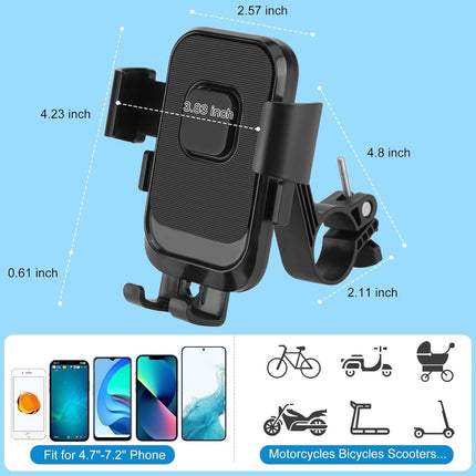 Bicycle Phone Holder - Motorcycle Phone Holder - 1 Second Automatic Locking - 360 Degree Rotating Bicycle Handlebar Phone Holder - Suitable for Mountain Bikes, Electric Scooters, and Other Models.
