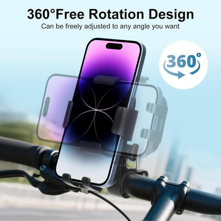 Bicycle Phone Holder - Motorcycle Phone Holder - 1 Second Automatic Locking - 360 Degree Rotating Bicycle Handlebar Phone Holder - Suitable for Mountain Bikes, Electric Scooters, and Other Models.
