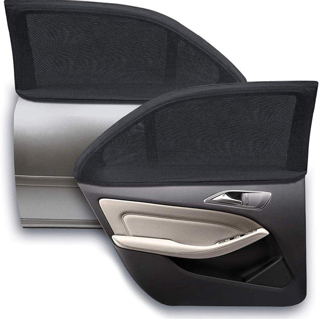 Car accessories - Car sunshades - Car sunshades - Windshield sunshades - Set of 2 car sunshades - Blocks UV rays and protects your car from sun exposure - Suitable for the rear window of the car (black).