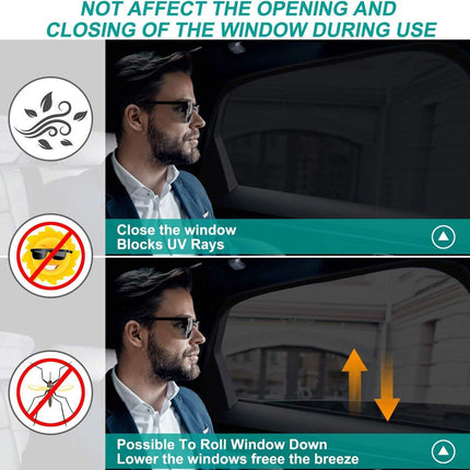 Car accessories - Car sunshades - Car sunshades - Windshield sunshades - Set of 2 car sunshades - Blocks UV rays and protects your car from sun exposure - Suitable for the rear window of the car (black).