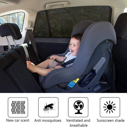 Car accessories - Car sunshades - Car sunshades - Windshield sunshades - Set of 2 car sunshades - Blocks UV rays and protects your car from sun exposure - Suitable for the rear window of the car (black).