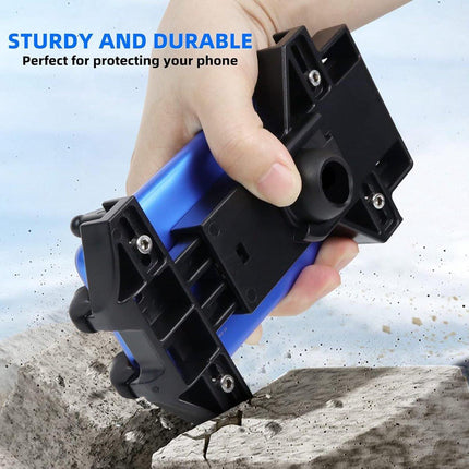 Motorcycle phone mount - Bicycle phone mount - Heavy-duty clamp for motorcycle handlebars - One-handed operation - Scooter phone mount - For phones from 4.7" to 7.25".