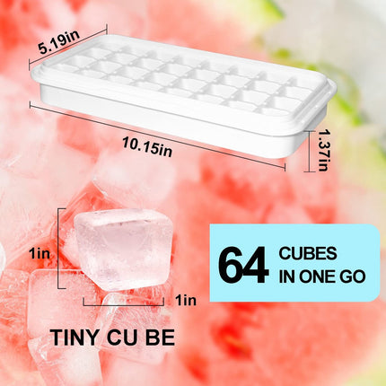 Frozen Ice Cube Trays - Food Grade Ice Cube Molds with Lids - Ice Cube Molds - 2 Layers, Blue - Releases all ice cubes in one second - Ice Cube Molds.