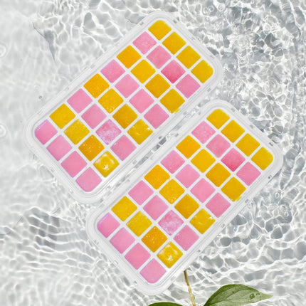 Frozen Ice Cube Trays - Food Grade Ice Cube Molds with Lids - Ice Cube Molds - 2 Layers, Blue - Releases all ice cubes in one second - Ice Cube Molds.