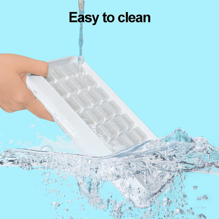 Frozen Ice Cube Trays - Food Grade Ice Cube Molds with Lids - Ice Cube Molds - 2 Layers, Blue - Releases all ice cubes in one second - Ice Cube Molds.
