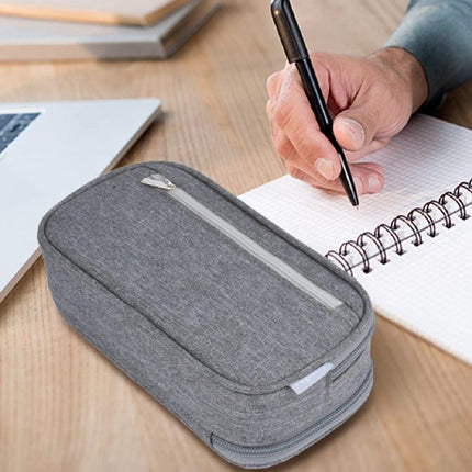 Large Capacity Pencil Case - School Pencil Case - Storage Case - Large Capacity Pencil Case for Boys and Girls - Student Office Supplies - Grijs.
