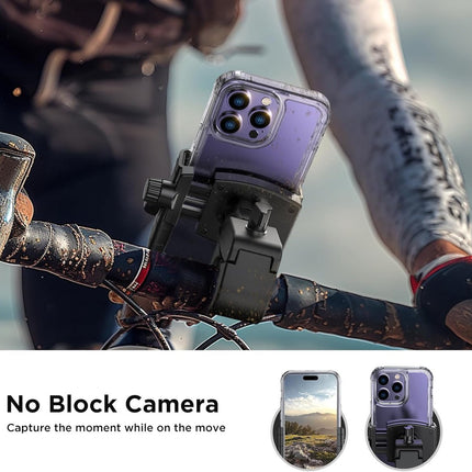 Phone holder for bicycles and motorcycles - Quick attachment - Bicycle handlebar mount - For scooters - Black and red.