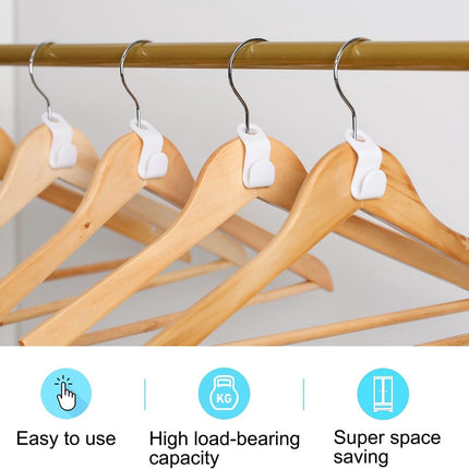 Hook - Connecting hook for hangers - 20 Hanger hooks - Ideal space saver for your wardrobe - Wit.