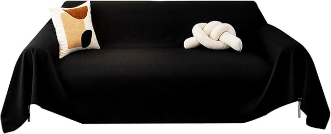 Sofa cover - Corner sofa cover - Loveseat cover - All seasons - Sofa cushion - Waterproof sofa cover - Thick ripstop - Polyester sofa cover - Black - Raised - 280 x 180 cm.