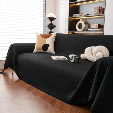 Sofa cover - Corner sofa cover - Loveseat cover - All seasons - Sofa cushion - Waterproof sofa cover - Thick ripstop - Polyester sofa cover - Black - Raised - 280 x 180 cm.