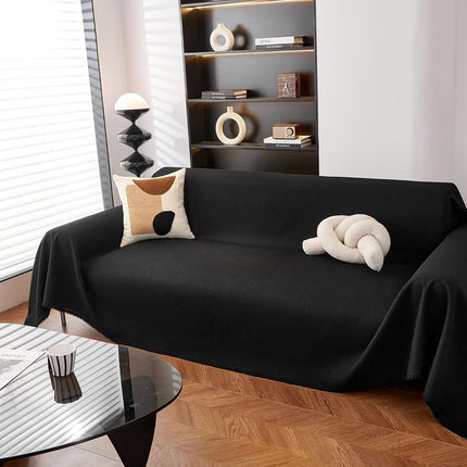 Sofa cover - Corner sofa cover - Loveseat cover - All seasons - Sofa cushion - Waterproof sofa cover - Thick ripstop - Polyester sofa cover - Black - Raised - 280 x 180 cm.